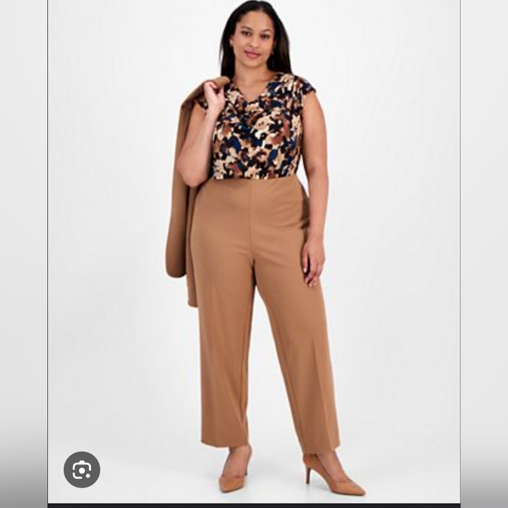STYLE & CO WOMEN'S CROPPED WIDE LEG PANTS IN NATURAL CAMEL SZ 14 & 16 NWT